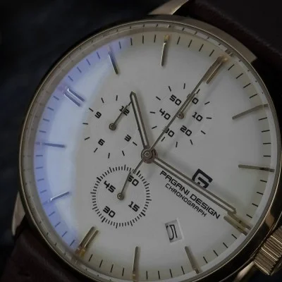 Мужские часы Pagani Design PD-2720 Gold-White-Brown